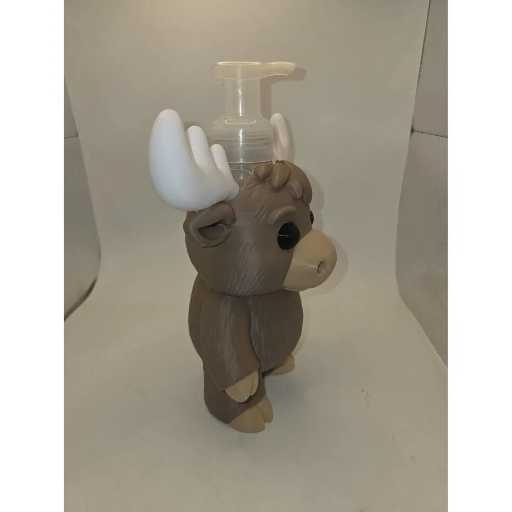 Moose Soap Pump Dispenser, Whimsical Animal Bathroom Decor, Farmhouse Kids Nurse